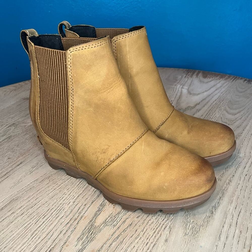 Sorel Joan of Arctic Wedge II Waterproof Winter Chelsea Boot Camel Tan Women’s 8